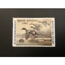 ICOLLECTZONE US 1991 #10 West Virginia Non-Resident Duck Stamp VF NH