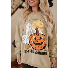 Parchment Spooky Pumpkin Graphic Crewneck Halloween Sweatshirt