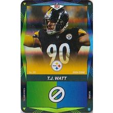T.J. Watt 2024 UNO Elite Dual Color Foil GREEN/ BLUE #184 Steelers NFL