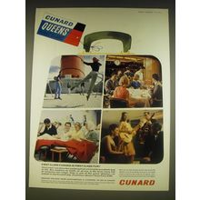1963 Cunard Cruise Ad - Cunard Queens First Class