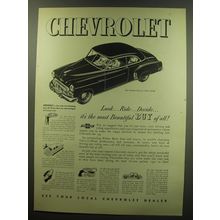 1949 Chevrolet Styleline De Luxe 2-Door Sedan Ad - Look.. ride.. decide..