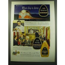1949 Schenley Whiskey Ad - Wherever you are when day is done.. you deserve