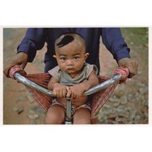 Child On Cambodia Bicycle Transport Angkor Wat Poverty Award Photo Postcard