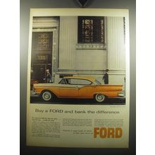 1957 Ford Fairlane 500 Town Victoria Ad - Buy a Ford and bank the difference