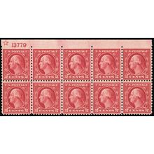 540, Mint VF NH 2¢ Plate Block of Ten (Imperf top Margin) - BEAUTY * Stuart Katz