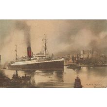 RMS Ascania Cunard Line Ship Rare Antique Postcard