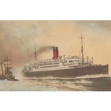 RMS Tuscania Cunard Line Anchor Lines Ship Rare Old Postcard