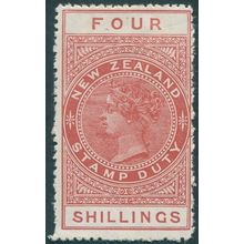 New Zealand 1913 4s orange-red Perf 14½x14 Postal Fiscal SGF114 unused