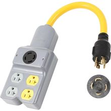 NEMA L14-30P to 4 Port 5-15R 5-20R L14-30R 5 Outlet 120/240V 30 Amp 4 Prong Twis