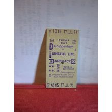 CHIPPENHAM to BRISTOL TEMPLE MEADS RETURN TICKET 17/07/1971 British Rail =