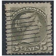 Canada 1876 SG85 5c Olive-Green Good/Fine Used .. .