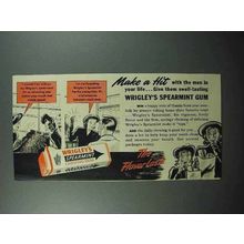 1942 Wrigley's Spearmint Gum Ad - Make a Hit