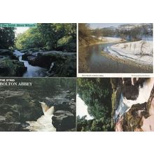 Bolton Abbey River Wharfe Christmas Snow Covered & The Strid 4x Postcard s
