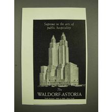 1944 Waldorf-Astoria Hotel Ad - Public Hospitality