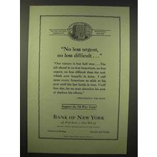 1945 Bank of New York Ad - No Less Urgent