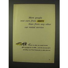 1956 Hertz Rent-A-Car Ad - More People Rent