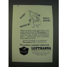 1960 Lufthansa Airlines Ad - Rare? Medium? Well-Done?