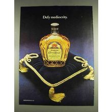 1978 Seagram's Crown Royal Ad - Defy Mediocrity