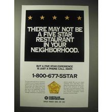 1995 Chrysler Corporation Ad - Five Star Restaurant