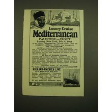 1924 Holland-America Line Cruise Ad - Luxury Cruise Mediterranean