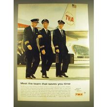 1962 TWA Airlines Ad - Meet the team that saves you time