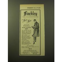 1960 Finchley Rain-Topper Topcoat Ad - His 'n Hers Fashionable Worsted Jersey