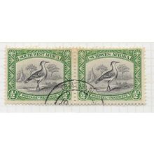 AFRICA SOUTH WEST 1931 SG74 KORI BUSTARD BIRD HORIZ PAIR USED SWA