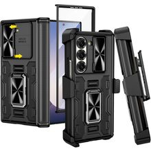 VEGO for Galaxy Z Fold 6 Case with Belt Clip Holster, 360°Ring Magnetic Kickstan
