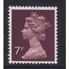 X874 U154 7p Purple-brown CENTRE BAND Unmounted Mint GB Machin