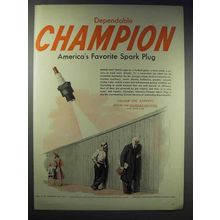 1948 Champion Spark Plug Ad - Dependable