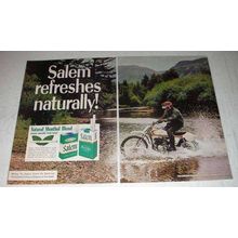 1973 2-page Salem Cigarettes Ad - Refreshes Naturally