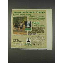 1982 Pinehurst North Carolina Ad - Summer Games