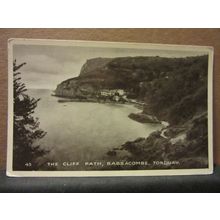 THE CLIFF PATH, BABBACOMBE, TORQUAY, DEVON unused vintage postcard c. 1950 =