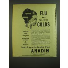 1968 Anadin Medicine Ad - Flu and feverish colds