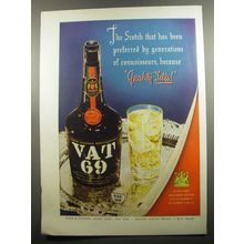 1951 Vat 69 Scotch Ad - The Scotch that has been preferred by generations