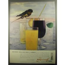 1956 Smirnoff Vodka Ad - How many swallows make a summer?