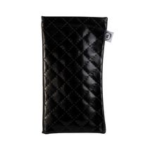Faux Leather Snap Top Glasses Sunglasses Case Holder Pouch (Black)
