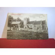 THE CHURCH, LONGBRIDGE DEVERILL, WILTSHIRE used antique postcard 1908 pm =