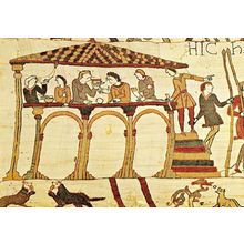 Tapisserie De Bayeux Harold Feasting At Bosham Castle Postcard