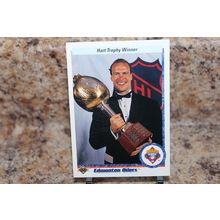 90-91 upper deck hockey award winner edmonton oilers mark messier card#206