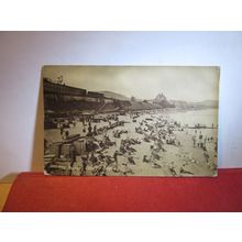 THE BEACH, COLWYN BAY, CLWYD, WALES used antique postcard RP 1927 pm =