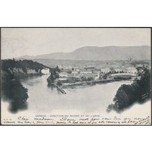 Jonction du Rhone et de l'Arve, Genève, 1902 - Atar CPA EH12