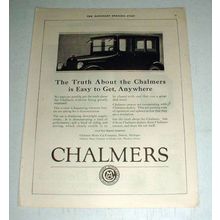 1921 Chalmers Car Ad - Easy To Get, Anywhere