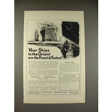 1923 Pacific Mail Steamship Co. Ad - Ships to Orient