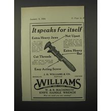 1924 Williams W&B Machinists' Knife Handle Wrench Ad