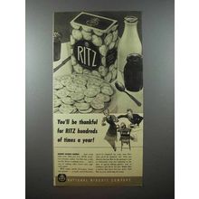 1940 Nabisco Ritz Crackers Ad - You'll be Thankful