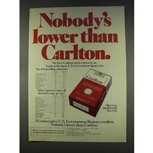 1977 Carlton Cigarettes Ad - Nobody's Lower Than