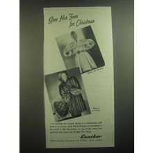 1945 Gunther Ermine and Mink Coats Ad - Give her furs for Christmas