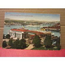 C.P.R. LANDING PLACE, VICTORIA, B. C. CANADA used postcard 1935 pm shipping =