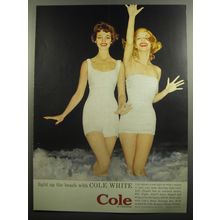 1957 Cole Swimsuits by Margit Fellegi Ad - Light up the beach with Cole White